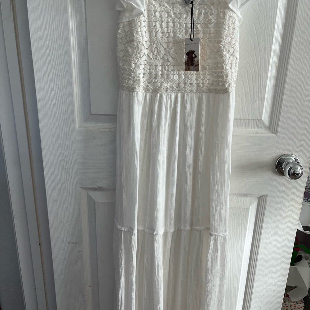Sincerely Jules White Lace Maxi Dress